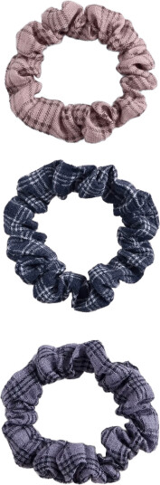 Mango Pack Of 3 Checked Scrunchies Pink ONE SIZE Mango Pack Of 3 Checked Scrunchies Pink ONE SIZE