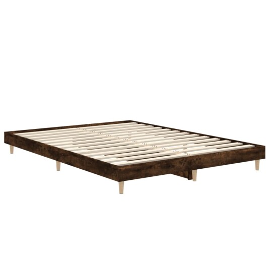 vidaXL Sengeramme røkt eik 135x190 cm konstruert tre