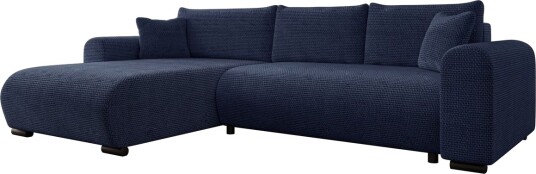 Handda Sovesofa med Sjeselong 3 seter i Chenille Marineblå