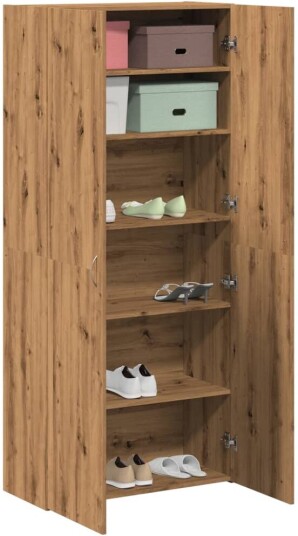 Skoskap artisan eik 80x35,5x180 cm konstruert tre 8721158434142