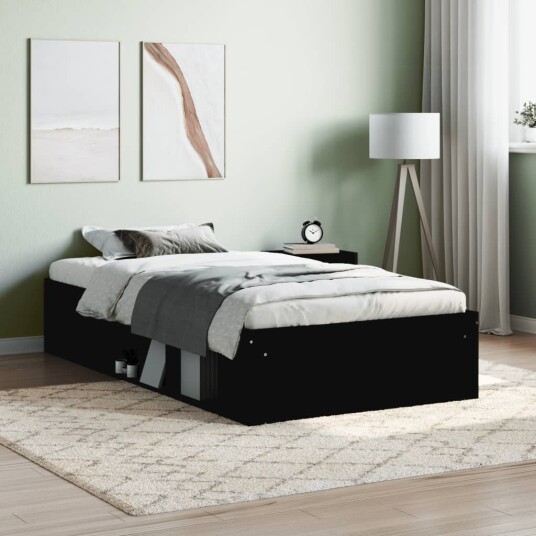 vidaXL Sengeramme svart 100x200 cm 8721012157880