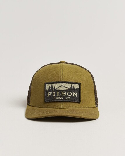 Filson Scenic Waxed Logger Mesh Cap Dark Tan Filson Scenic Waxed Logger Mesh Cap Dark Tan