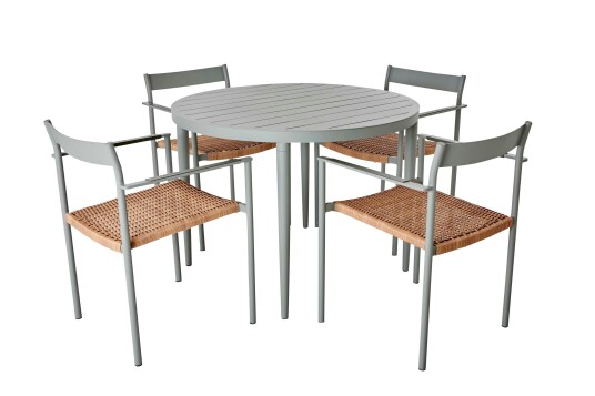 Brafab Bigby & DK spisegruppe Dusty green 4 stoler & bord 100 cm