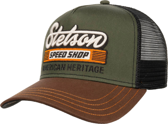Stetson Speed Shop Trucker Cap Olive/Black OSFA Stetson Speed Shop Trucker Cap Olive/Black OSFA