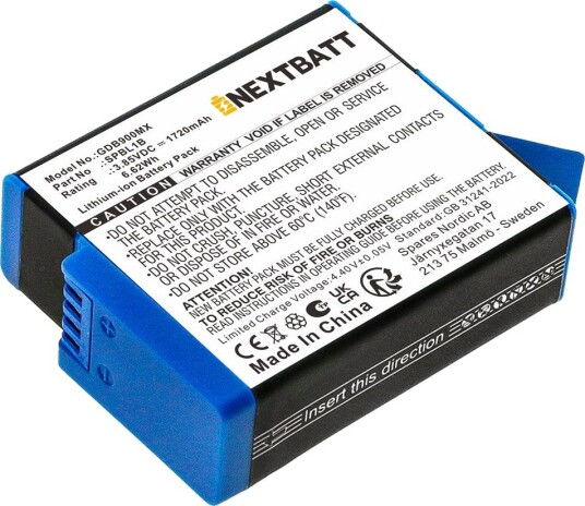 Batteri til GoPro Hero 10 m.fl.