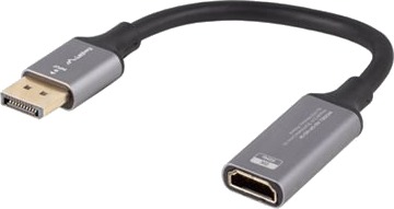 Lanberg Video Adapter Displayport Hann Til Hdmi Hunn 20 Cm Sølv Støtte For 8K Uhd 7680 X 4320