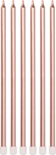 Folat Kakelys Lange Roségull Metallic 16-pakning 67024