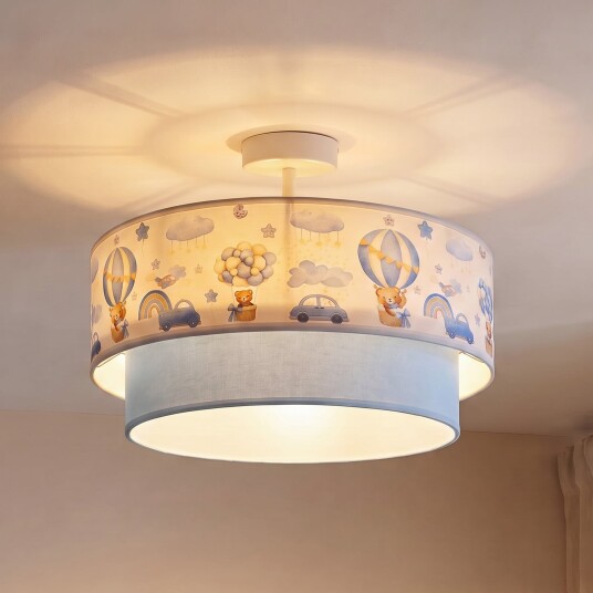 Taklampe Duolla Boho Blå Barnerom Stoff / Tekstil 27 Blå