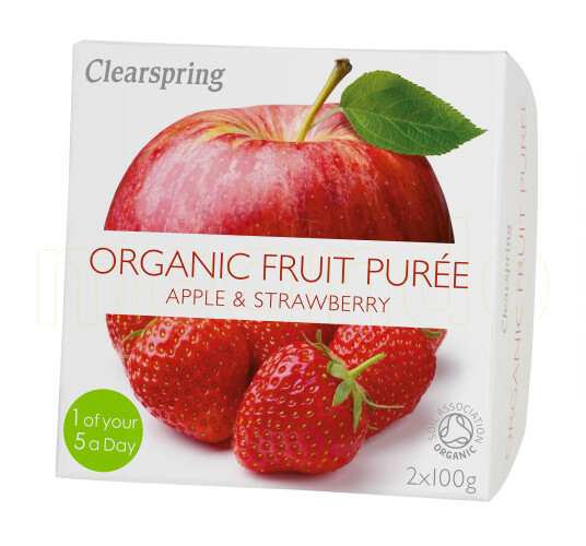 Clearspring Fruktpuré Eple & Jordbær 200gram Clearspring Fruktpuré Eple & Jordbær 200gram