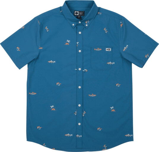 Salty Crew Men's Markets Ss Woven S , Cobalt Salty Crew Men's Markets Ss Woven S , Cobalt