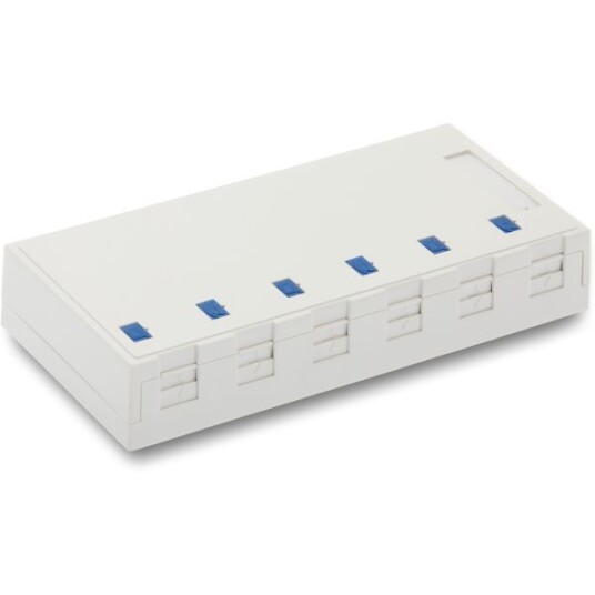Eurolan 12B-04-06WT Uttaksboks For 6 bokser/koblinger