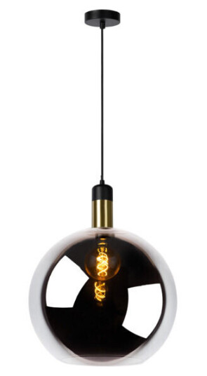Lucide Julius Pendellampe 40cm 1xE27 Røykfarget Glass - 91875