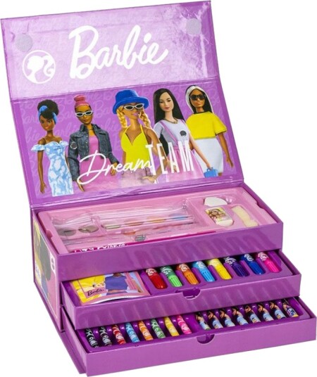 Barbie Fargesett Med Tusjer Og Fargeblyanter 3+ År