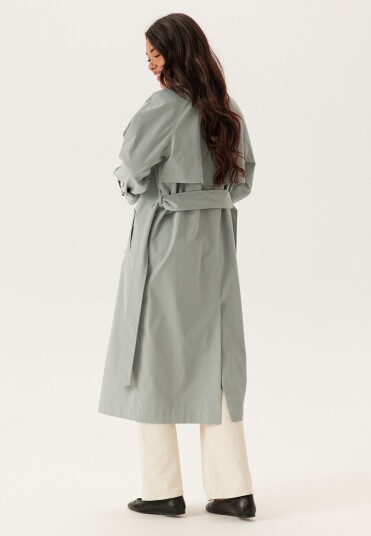 BUBBLEROOM Belted Midi Trenchcoat Dusty green 42 BUBBLEROOM Belted Midi Trenchcoat Dusty green 42