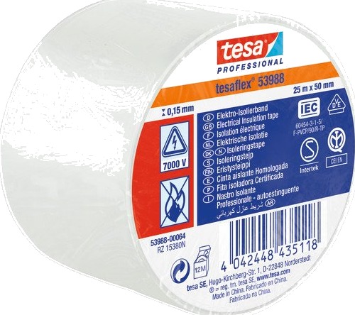 Tesa 53988 00064 00 Isolasjonstape Tesa® Professional Hvit L X B 25 M X 50 Mm 1 Stk