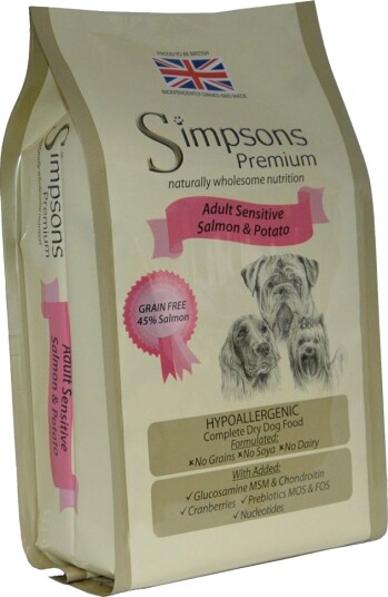 Simpsons Premium tørrfôr Adult Sensitive laks & poteter Sparepakke 2 x 12 kg Simpsons Premium tørrfôr Adult Sensitive laks & poteter Sparepakke 2 x 12 kg