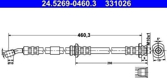 ATE 24.5269 0460.3 Bremseslange ATE 24.5269 0460.3 Bremseslange