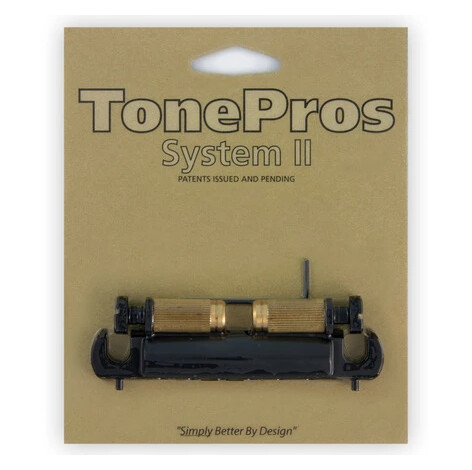 Tonepros Vtna B - Vintage Style Alu Wraparound Tailpiece With Ss1, Svart Tonepros Vtna B - Vintage Style Alu Wraparound Tailpiece With Ss1, Svart