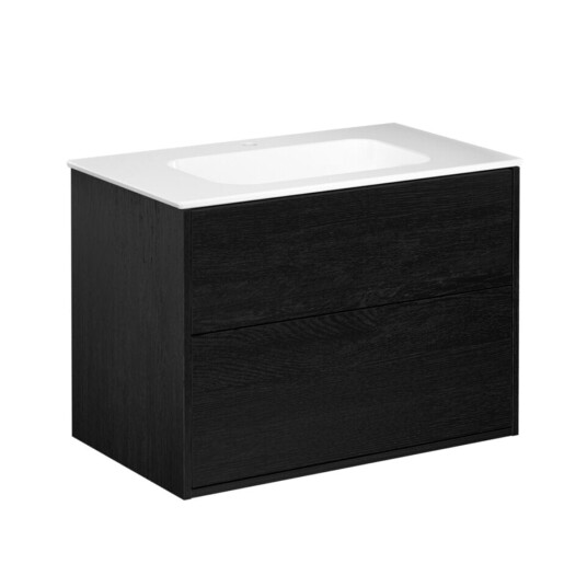 Gustavsberg Artic møbelpakke, 80x47 cm, sort eik/hvit