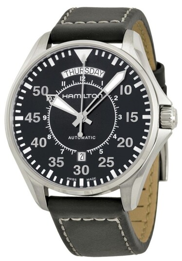 Hamilton Herreklokke H64615735 Khaki Sort/Lær Ø41 mm