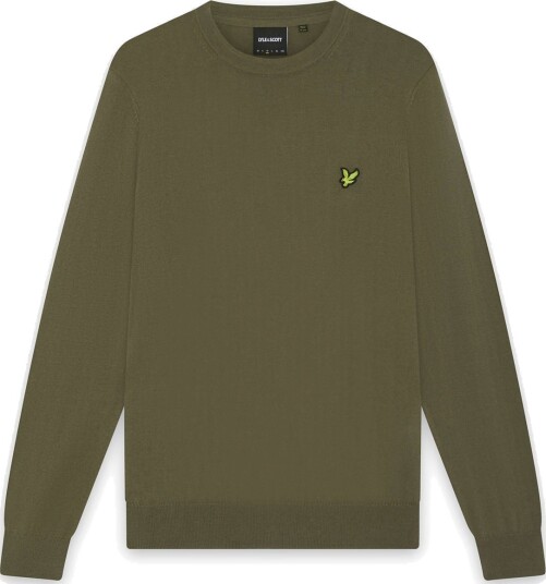 Lyle & Scott Cotton Merino Crew Neck Jumper Khaki green L Lyle & Scott Cotton Merino Crew Neck Jumper Khaki green L