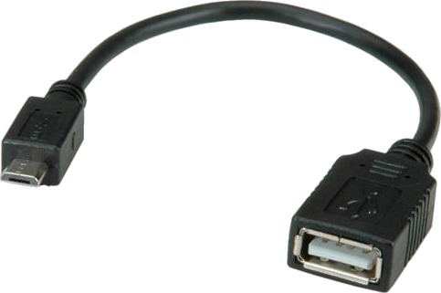 Value USB 2.0 0,15 M A til Micro B Kabel - Sort Value USB 2.0 0,15 M A til Micro B Kabel - Sort