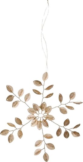 Bungalow Ornament Beaded Stjerne Champagne