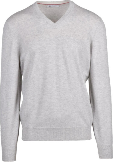 Brunello Cucinelli Herre Strikkevarer Hvit L, Brunello Cucinelli Herre Strikkevarer Hvit L,