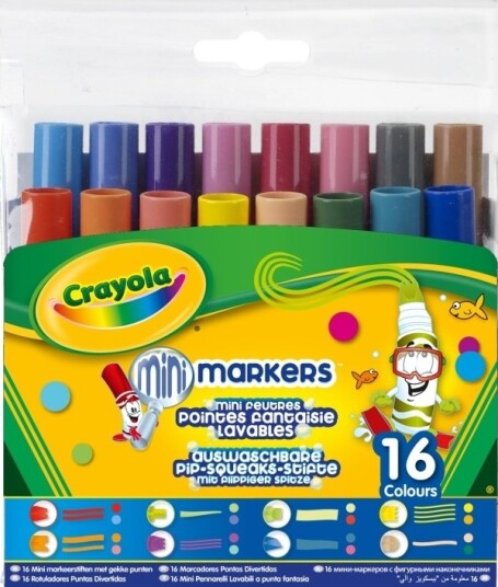 Crayola 16 Markers Pipsqueaks Wacky Tips Multi Flerfarget 16 Farger Assortert Rund 14 År
