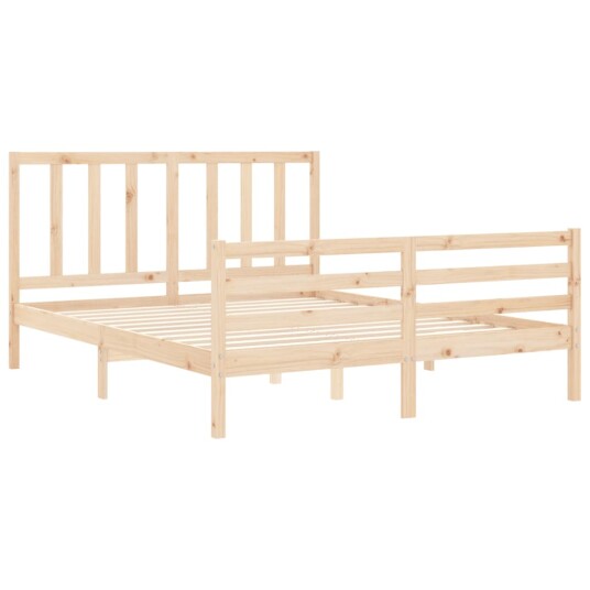 vidaXL Sengeramme med hodegavl 160x200 cm heltre