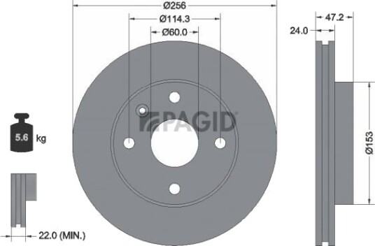 PAGID 54336N Bremseskive PAGID 54336N Bremseskive