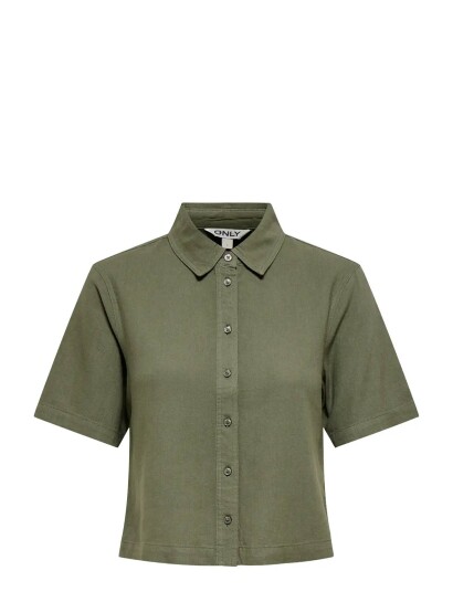 ONLY Carmakoma Cargoa S/S Linen Bl Shirt Cc Pnt   Khaki green   54