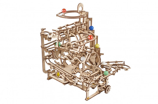 Ugears 3D Trebyggesett   315 deler   Marble Run Tiered Hoist