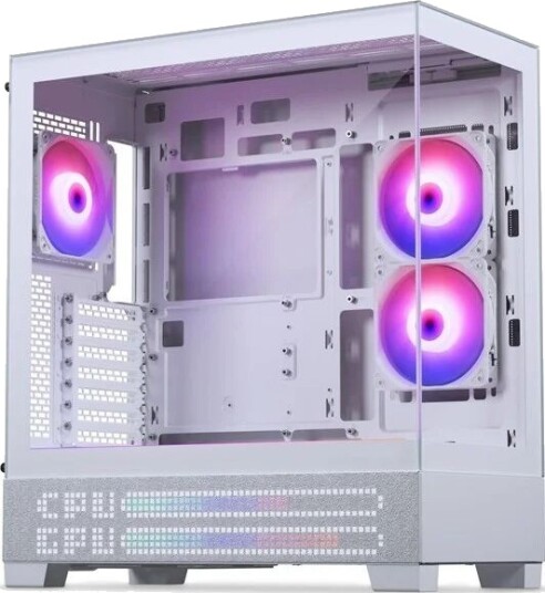 Phanteks XT View Matrix Miditower Kabinett Hvit med Tempered Glass og LED Matrix