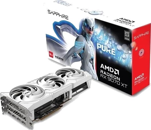 Sapphire Radeon RX 9070 XT Pure OC 16GB GDDR6 Grafikkort med 4x Skjermtilkoblinger Sapphire Radeon RX 9070 XT Pure OC 16GB GDDR6 Grafikkort med 4x Skjermtilkoblinger
