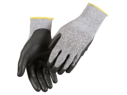 Abena Skærehæmmende Strikhandske Cut 5 7 Grå Pu/Glasfiber/Hppe Ribkant