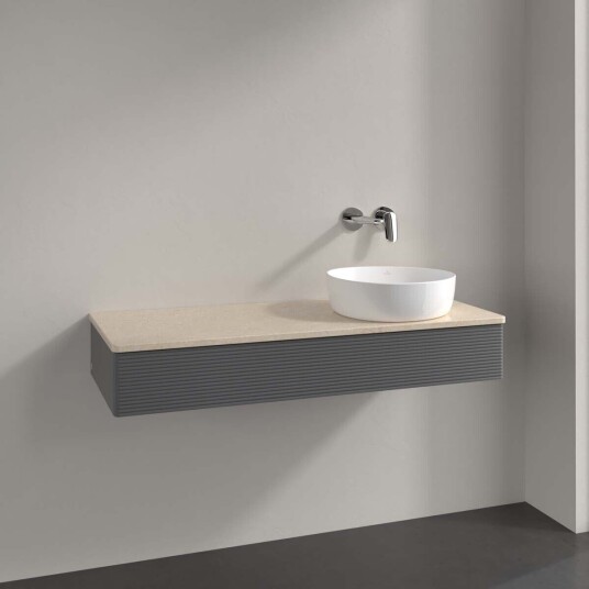 Villeroy & Boch  Antao Servantskap med 1 skuff 120x50x19 cm u/lys Antrasitt/Crème