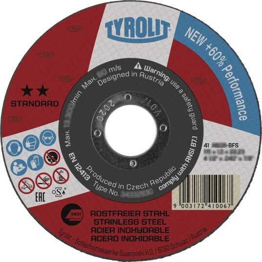 Kappeskive Standard 41X Ø125Ã1,6 A46R-BFS