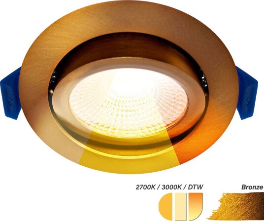 EcoDim ED-10094 LED-downlight Ø75 mm CCT dim to warm bronse