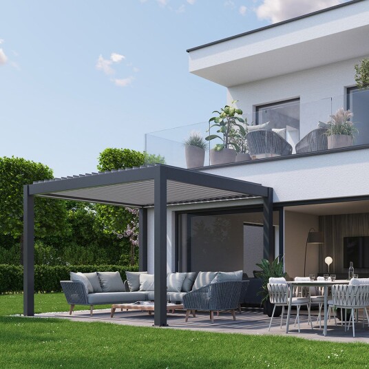 Biohort Pergola størrelse 3 x 3 metallic mørkegrå/sølv