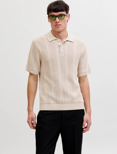 Jack & Jones Jprblawinston Knit Polo Ss Sn Beige M