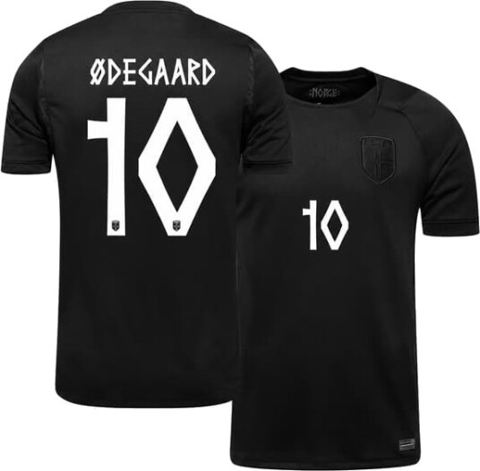 2026 Norge bortedrakt fotballtrøye voksen, Ødegaard nr. 10 trykt, pustende hurtigtørkende fotballtrøye kun størrelse