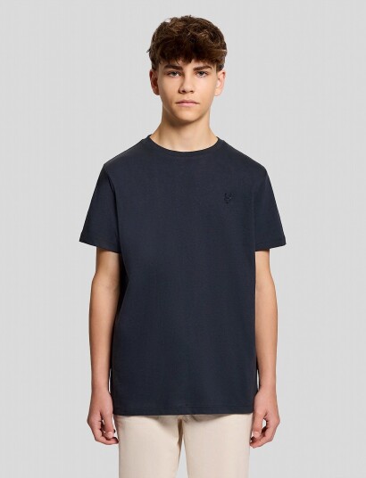 Lyle & Scott Linen Blend T Shirt Navy 122 128
