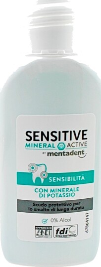 Munnvann mot følsomme tenner & tannhalser MENTADENT Sensitive Mineral Active 50 ml Munnvann mot følsomme tenner & tannhalser MENTADENT Sensitive Mineral Active 50 ml
