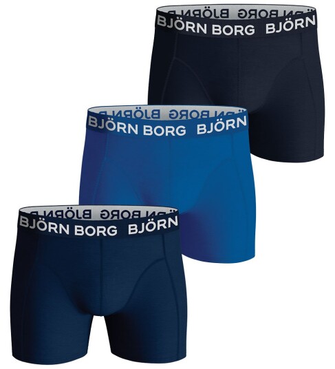 Björn Borg Boksershorts Cotton Stretch 3 pakning Blå Björn Borg Boksershorts Cotton Stretch 3 pakning Blå