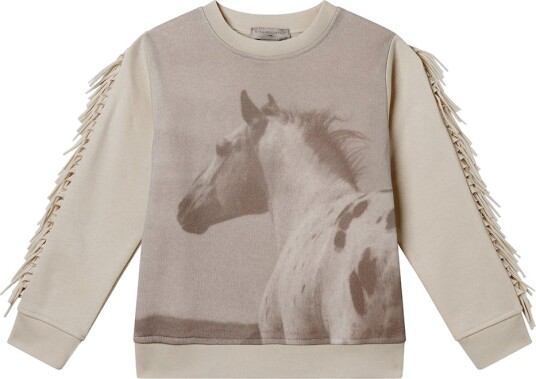 Stella McCartney Kids Collegegenser Krem m. Hest Stella McCartney Kids 12 år 152 Collegegenser Beige Hvit