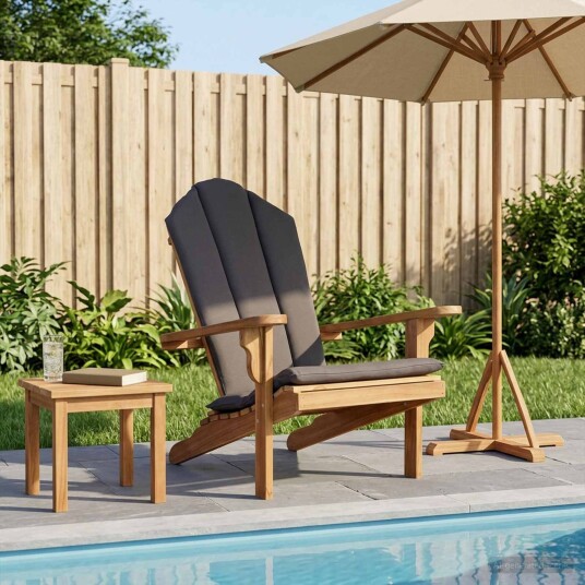 vidaXL Hage Adirondack stol Naturlig Massivt Teaktre