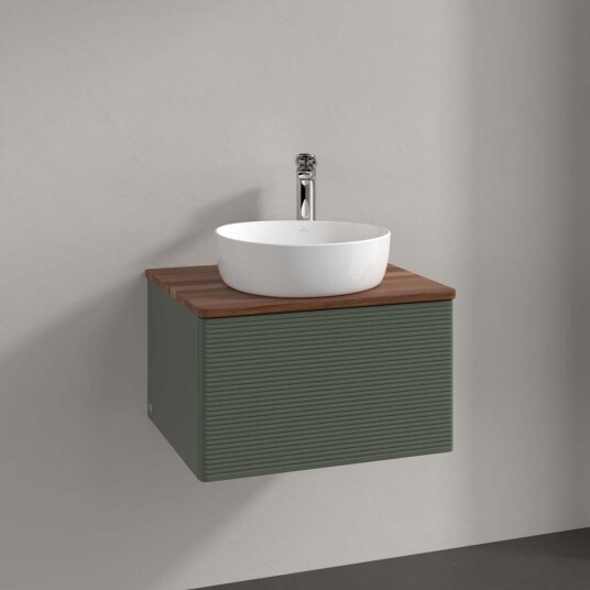 Villeroy & Boch  Antao Servantskap med 1 skuff 60x50x36 cm u/lys Grønn Matt/Valnøtt