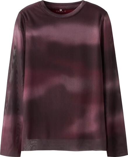 Name It Nkfropea Ls Slim Mesh Top Burgundy 146 152