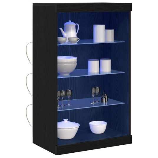 Sideboard med LED lys Svart Eik 60,5x37x100 cm Sideboard med LED lys Svart Eik 60,5x37x100 cm